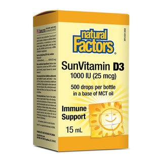 Natural Factors Sun Vitamin D3 Drops 1000  IU 15mL