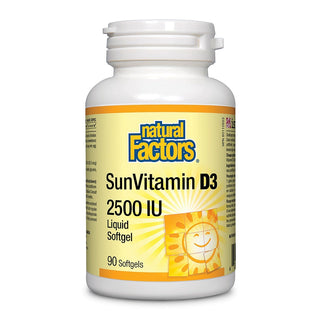 Natural Factors Sun Vitamin D3 2500 IU 90 Softgels