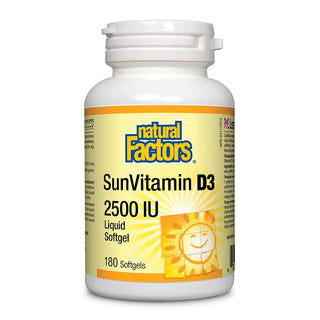 Natural Factors Sun Vitamin D3 2500 IU 180 Softgels