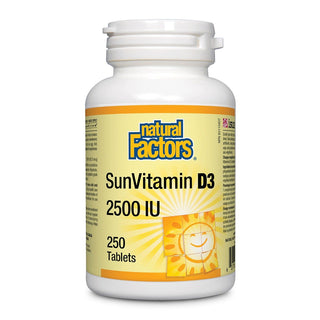 Natural Factors Sun Vitamin D3 2500 IU 250 Tablets