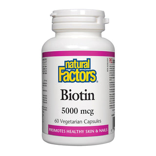 Natural Factors Biotin 5000 mcg 60 Veggie Caps