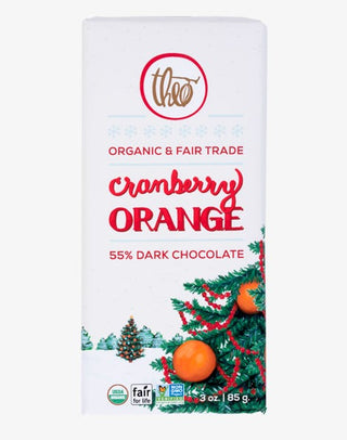 THEO Dark Chocolate Bar Cranberry Orange 55% 85g