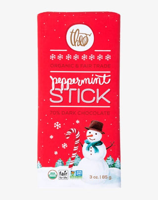 THEO Dark Chocolate Bar Peppermint Stick 70% 85g