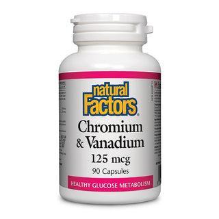 Natural Factors Chromium & Vanadium 125mcg 90 Capsules