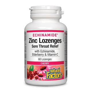 Natural Factors Echinamide Zinc Lozenges Cherry 60 Lozenges