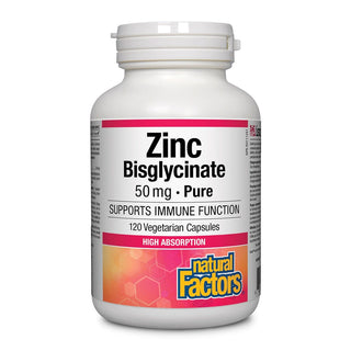 Natural Factors Zinc Bisglycinate 50mg 120 Veggie Caps