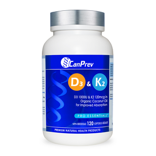 CanPrev Vitamin D3 & K2+MCT 120 Softgels