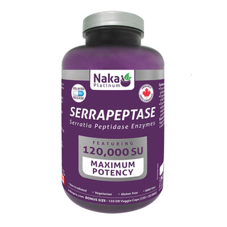 Naka Platinum Serrapeptase 120,000SU 120+30 Veggie Caps