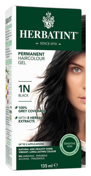 Herbatint Permanent Hair Colour Gel Black 1N 135mL