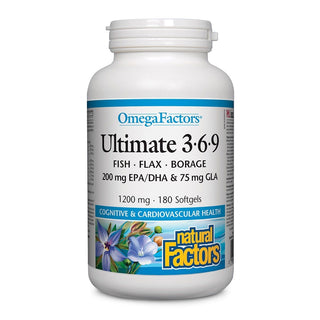 Natural Factors Omega Factors Ultimate 3.6.9 1200mg 180 Softgels