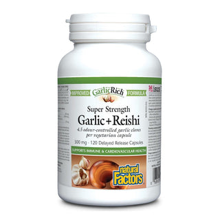 Natural Factors Garlic Rich Garlic + Reishi Super Strength 120 Capsules