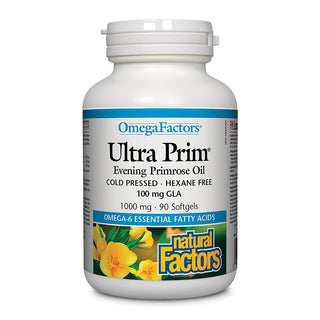 Natural Factors Omega Factors Ultra Prim Evening Primrose Oil 1000mg 90 Softgels