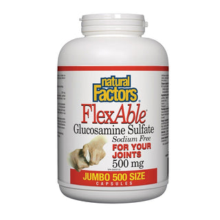 Natural Factors FlexAble Glucosamine Sulfate 500mg Sodium Free 500 Capsules