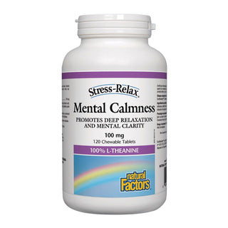 Natural Factors Stress-Relax Mental Calmness 100mg 120 Chewable Tablets