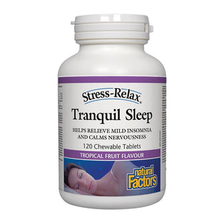 Natural Factors Stress-Relax Tranquil Sleep Tropical Fruit Flavour 120 Chewable Tablets