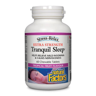 Natural Factors Stress-Relax Tranquil Sleep Extra Strength 60 Chewable Tablets