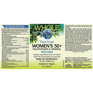 Whole Earth & Sea Multivitamin & Minerals Women's 50+ 60 Tablets