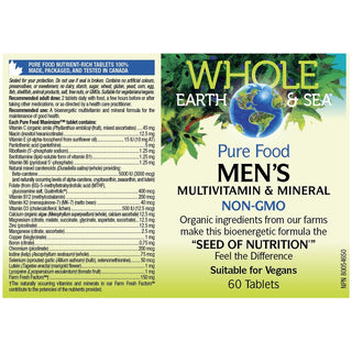 Whole Earth & Sea Multivitamin & Mineral Men's 60 Tablets