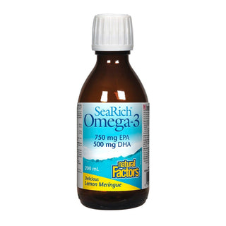 Natural Factors Sea Rich Omega-3 EPA 750mg DHA 500mg Lemon Meringue 200mL