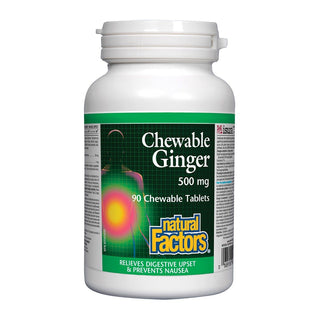 Natural Factors Chewable Ginger 500mg 90 Chewable Tablets