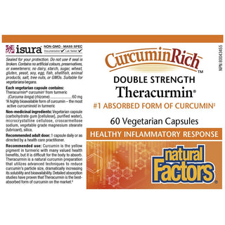 Natural Factors Curcumin Rich Theracurmin Double Strength 60 Veggie Caps