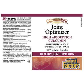 Natural Factors Curcumin Rich Joint Optimizer 60 Veggie Caps