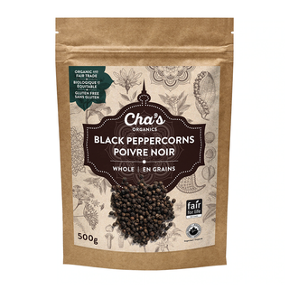 Cha's Organics Black Pepper Whole 500g