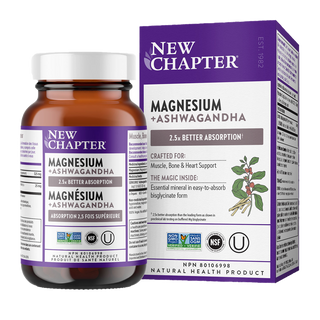 New Chapter Magnesium + Ashwagandha 30 Tablets