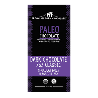 Brooklyn Born Chocolate Organic Paleo Dark Chocolate Bar 75% Classic 60g