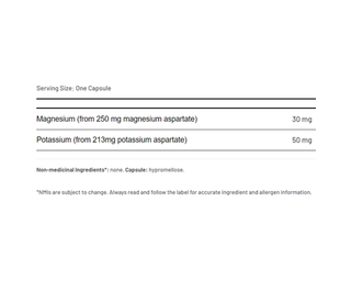 AOR Magnesium Potassium Aspartates 80mg 120 Capsules