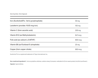 AOR Ortho Iron 358mg 30 Capsules