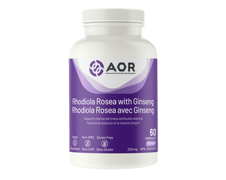 AOR Rhodiola Rosea With Ginseng 200mg 60 Capsules