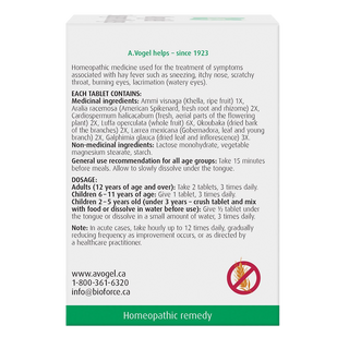 A.Vogel Allergy Relief 120 Tablets