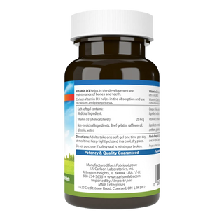 Carlson Vitamin D3 1000 IU 100 Softgels