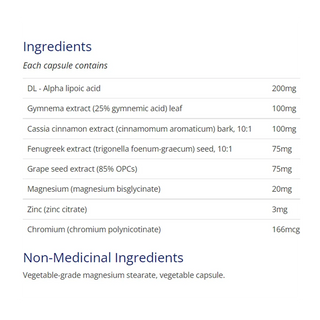 CanPrev Blood Sugar Support 120 Veggie Caps