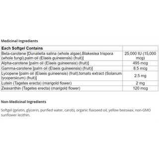 Natural Factors BetaCareAll 25,000 IU 180 Softgels