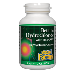 Natural Factors Betaine Hydrochloride With Fenugreek 180 Capsules