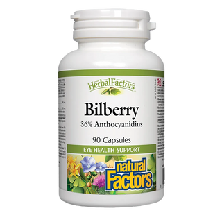 Natural Factors Herbal Factors Bilberry 90 Capsules