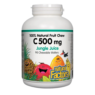 Natural Factors Vitamin C 500mg Jungle Juice 90 Chewable Wafers