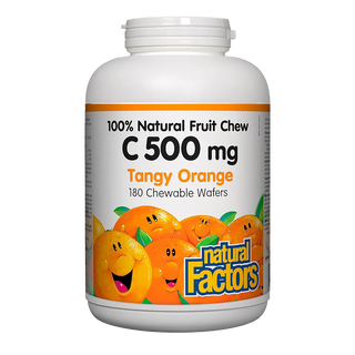 Natural Factors Vitamin C 500mg Tangy Orange 180 Chewable Wafers