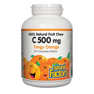 Natural Factors Vitamin C 500mg Tangy Orange 90 Chewable Wafers