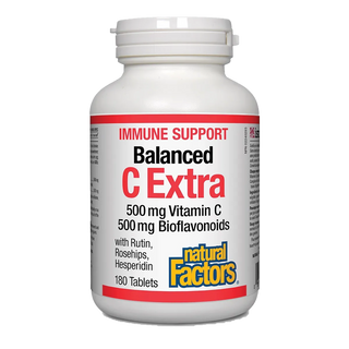 Natural Factors Balanced C Extra 500mg Vitamin C 500mg Bioflavonoids 180 Tablets