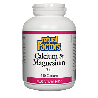 Natural Factors Cal-Mag 2:1 Plus D3 180 Capsules