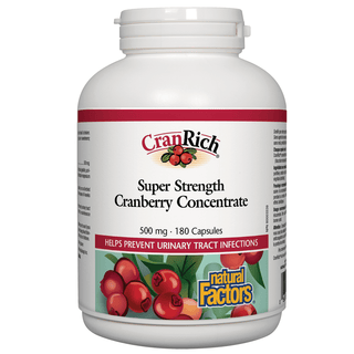 Natural Factors Cran Rich Cranberry Concentrate Super Strength 500mg 180 Capsules