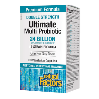 Natural Factors Ultimate Multi Probiotic Double Strength 24 Billion 60 Veggie Caps