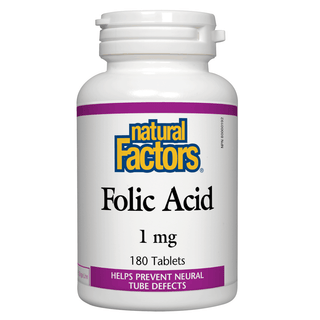 Natural Factors Folic Acid 1mg 180 Tablets