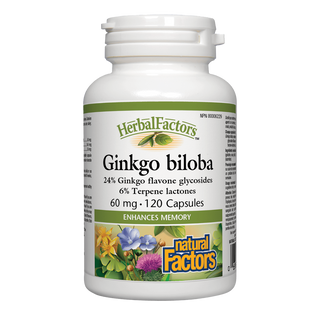 Natural Factors Herbal Factors Ginkgo Biloba 60mg 120 Capsules