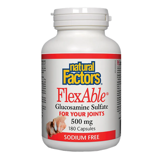 Natural Factors FlexAble Glucosamine Sulfate 500mg Sodium Free 180 Capsules