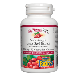 Natural Factors Grape Seed Extract Super Strength 100mg 90 Veggie Caps