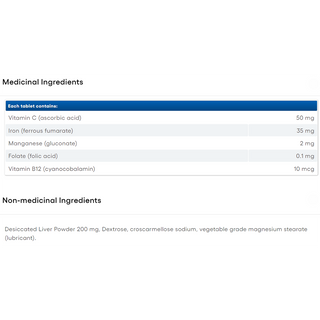 Natural Factors Iron Factors With B12 & Folic Acid 35mg 90 Tablets